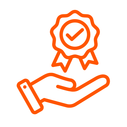 Cartoon icon of hand holding badge