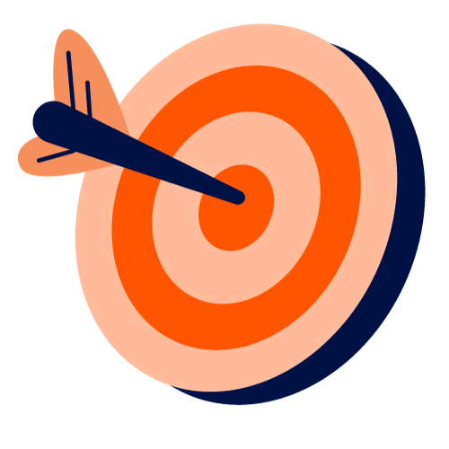 Cartoon icon of bullseye